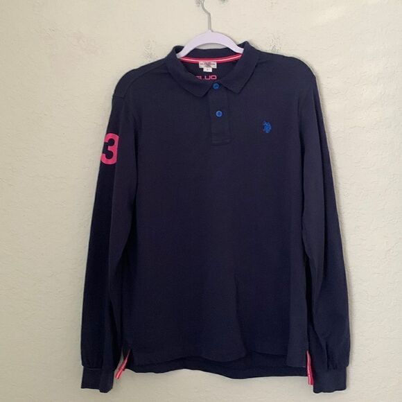 U.S.Polo Assn Cotton Long Sleeve Embroidered Logo Shirt Size L - Picture 1 of 11